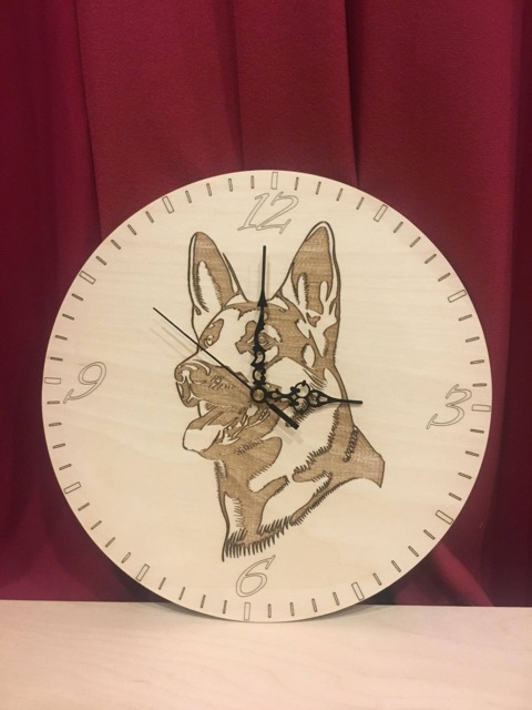 Laser Engraved German Shepherd Wood Clock - Gift For Dog Lovers - image 1