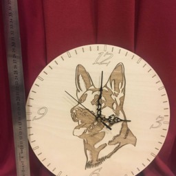 Laser Engraved German Shepherd Wood Clock - Gift For Dog Lovers - thumbnail 2