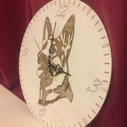 Laser Engraved German Shepherd Wood Clock - Gift For Dog Lovers - thumbnail 3
