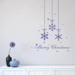 Snowflakes Decal Holiday Wall Decals For Walls Christmas Stickers Stick On Wall Art Decalisland - Snow Flakes & Quote - thumbnail 2