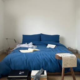 Blue Linen Bedding Set, Duvet Cover European Flax Bedding, Stonewashed Bed Queen King Twin Anniversary - thumbnail 3