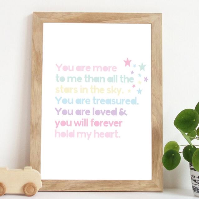 Girls Nursery Prints, Pastel Colours, Bedroom Decor, You Are Loved Print, Wall Art, Loved, Kids - image 1