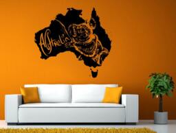 Australia Continent Map Kuala Jungle Tree Bear Wall Window Sticker Decal Vinyl Silhouette Decor L1908 - thumbnail 1