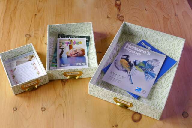 Handmade Paperwork Storage Trays Yarton Moss Design, Set Of 3 - image 1