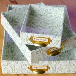 Handmade Paperwork Storage Trays Yarton Moss Design, Set Of 3 - thumbnail 2