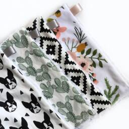 Lovey Blanket, Baby Security Travel Gift, Nursery Decor, Minky Bohemian Nursery, Aztec - thumbnail 2