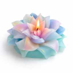 Hand-Carved Flower Candle - Pastel Floral Design, 40-Hour Burn - thumbnail 3