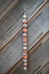 Mojave Blocks Wall Art Beach Handcrafted Hanging Wind Chime Natural Clay Boho Style Desert Pottery Glazed Ceramic Twine - thumbnail 1