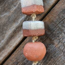 Mojave Blocks Wall Art Beach Handcrafted Hanging Wind Chime Natural Clay Boho Style Desert Pottery Glazed Ceramic Twine - thumbnail 3
