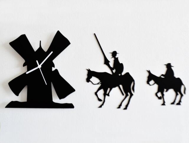 Don Quixote Set Of Three Silhouette - Wall Clock - image 1