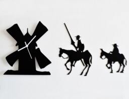 Don Quixote Set Of Three Silhouette - Wall Clock - thumbnail 1