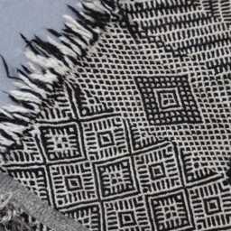 Vintage Geometric Berber Rug Black & White Moroccan Carpet - 6, 5x3, 6 Ft - thumbnail 3