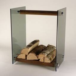 Exclusive Fireplace Log Holder, Magazine Rack, Flower Stand From Tinted Glass - thumbnail 2