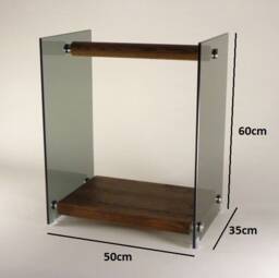 Exclusive Fireplace Log Holder, Magazine Rack, Flower Stand From Tinted Glass