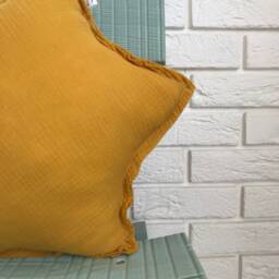 Mustard Muslin Star Pillow Kids Room Decor - thumbnail 4