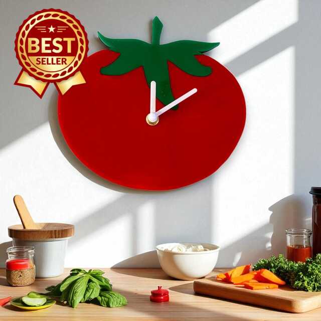 Tomato Shaped Clock - Bespoke Size & Shapes Made - Engraving Services - image 1