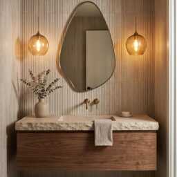 Asymmetrical Brass Mirror - Irregular Gold Wall Mirror, Custom Size Mirrors - thumbnail 2