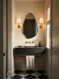 Asymmetrical Brass Mirror - Irregular Gold Wall Mirror, Custom Size Mirrors