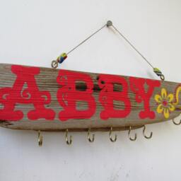 Custom Driftwood Name Sign Jewelry Wall Rack, Shabby Chic Home Decor - Made To Order Painting, Necklace Holder, Holder - thumbnail 3
