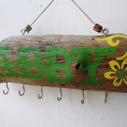 Custom Driftwood Name Sign Jewelry Wall Rack, Shabby Chic Home Decor - Made To Order Painting, Necklace Holder, Holder - thumbnail 4