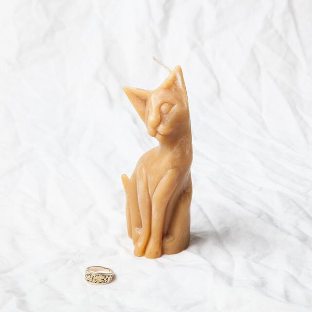 Cat Beeswax Candle