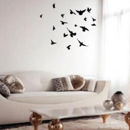"Flock Of Birds Flying Angry Pigeon Wall Nursery Decal Highly Detailed 1169 34"" Wide X 28" - thumbnail 2