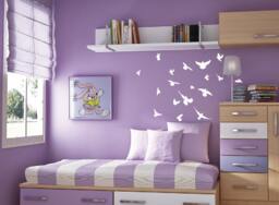"Flock Of Birds Flying Angry Pigeon Wall Nursery Decal Highly Detailed 1169 34"" Wide X 28" - thumbnail 1