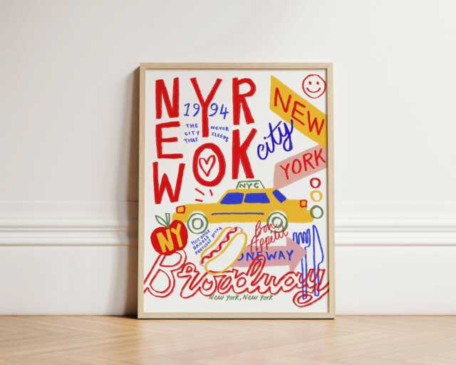 New York City Print, Print Wall Art, Colourful Prints, Home Decor, Trendy Inspo, Unframed - image 1