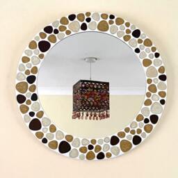 Seashore Pebble Mosaic Round Mirror - thumbnail 2