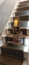 Large Handmade Solid Oak & Real Roe Deer Antler Shelf . Candles Etc Not Included