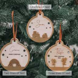 Train Personalised Christmas Bauble First Gift Ornament Wooden - thumbnail 3
