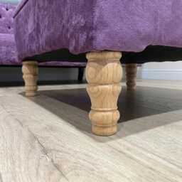 Purple Velvet Storage Ottoman Square Footstool Pouffe, Handmade in UK - thumbnail 4