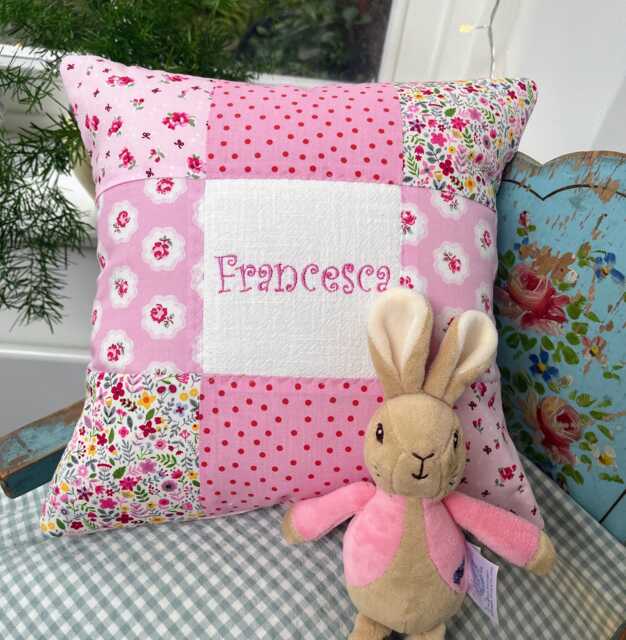 Sugar Plum Name Cushion - Personalised Pink Fairy Pillow Nursery Decor Personalized - image 1