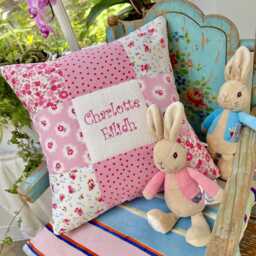 Sugar Plum Name Cushion - Personalised Pink Fairy Pillow Nursery Decor Personalized - thumbnail 2