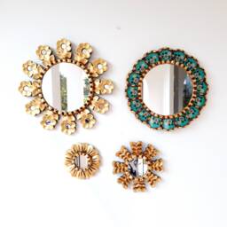 "Peruvian Mirrors ""Turquoise Rose Garden" - thumbnail 1