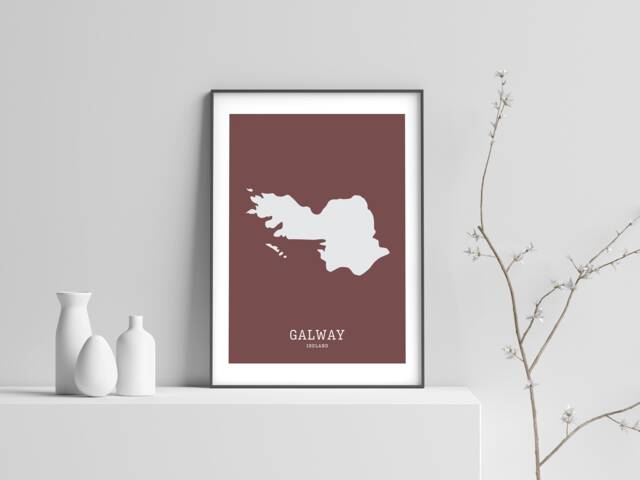 Galway Map Print, Irish Wall Art, Minimalist Design - image 1