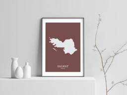 Galway Map Print, Irish Wall Art, Minimalist Design - thumbnail 1