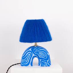 Handmade Blue Swirl Table Lamp Funky Designer Lighting - thumbnail 2