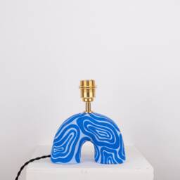 Handmade Blue Swirl Table Lamp Funky Designer Lighting - thumbnail 4