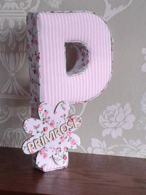 Girls Fabric Personalised Nursery/Bedroom Letters, Hanging Wall Art, Door Plaque, Photography Prop, Birthday, Christening Keepsake Gifts, UK - image 1