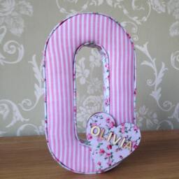 Girls Fabric Personalised Nursery/Bedroom Letters, Hanging Wall Art, Door Plaque, Photography Prop, Birthday, Christening Keepsake Gifts, UK - thumbnail 2