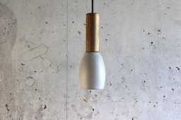 Handmade Concrete Pendant Light Modern Wood Accent Lamp