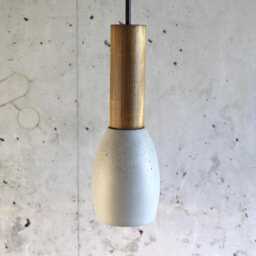 Handmade Concrete Pendant Light Modern Wood Accent Lamp - thumbnail 3