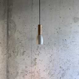Handmade Concrete Pendant Light Modern Wood Accent Lamp - thumbnail 2