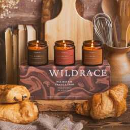 Croissant Bakery Scented Candle Gift Set - Patisserie Luxury Candles, 100% Soy Wax, Handmade in The UK Pain Au Chocolat, Buttery Pastry