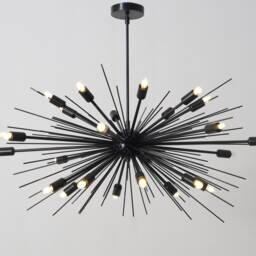 Large Mid Century Sputnik Chandelier, Handmade Urchin Light - Spurchin Modern Brass Ceiling 36 - thumbnail 3