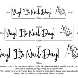Yay It's Nail Day With Manicure Shape Logo, Salon Wall Quote Artwork - thumbnail 3