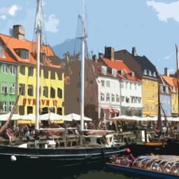 Copenhagen Travel Poster - Retro Vintage Style Denmark Art Print, Artwork, Homeware, Postcard - thumbnail 2