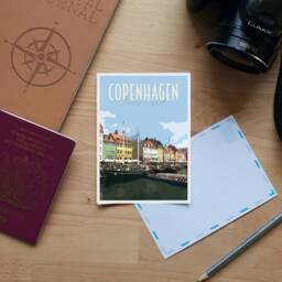 Copenhagen Travel Poster - Retro Vintage Style Denmark Art Print, Artwork, Homeware, Postcard - thumbnail 3