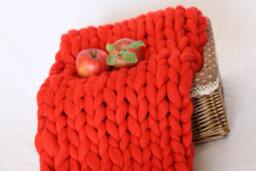 Chunky Knit Queen Blanket Hand-Knitted Australian Merino Wool Throw